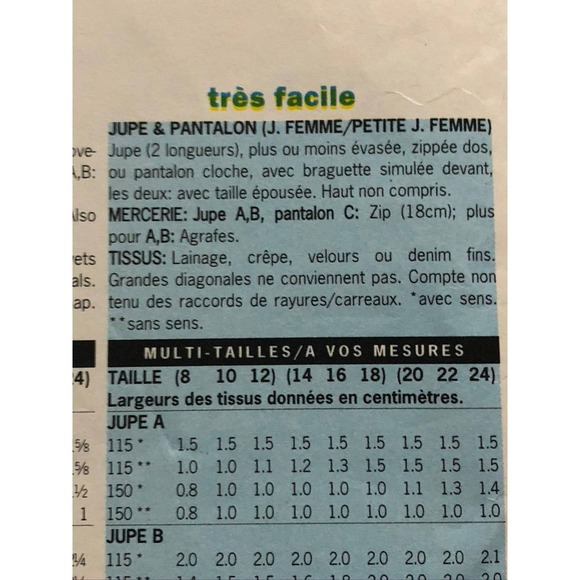 Butterick Pattern 3220 skirt pant sz 8 10 12 - Picture 7 of 8